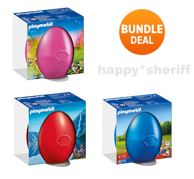 Playmobil tre set di uova di Pasqua 9208 e 9209 e 9210 tutti nuovi