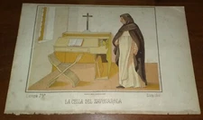 LA CELLA DEL SAVONAROLA chromolithograph 1862