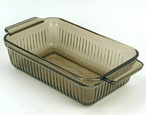 Vintage Anchor Hocking Amber Loaf Baking Dish #1409 Loaf Size 5" x 8"