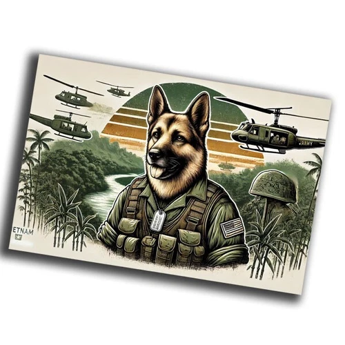nice vintage military dog Vietnam War retro WW2 Photo Glossy 4*6 in α47