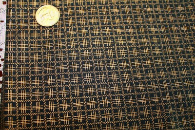Fundamentals by Hoffman International Gold on Black Grid By the Yard