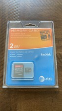 New at t Sandisk 2GB microSD memory card with SD adapter for phones