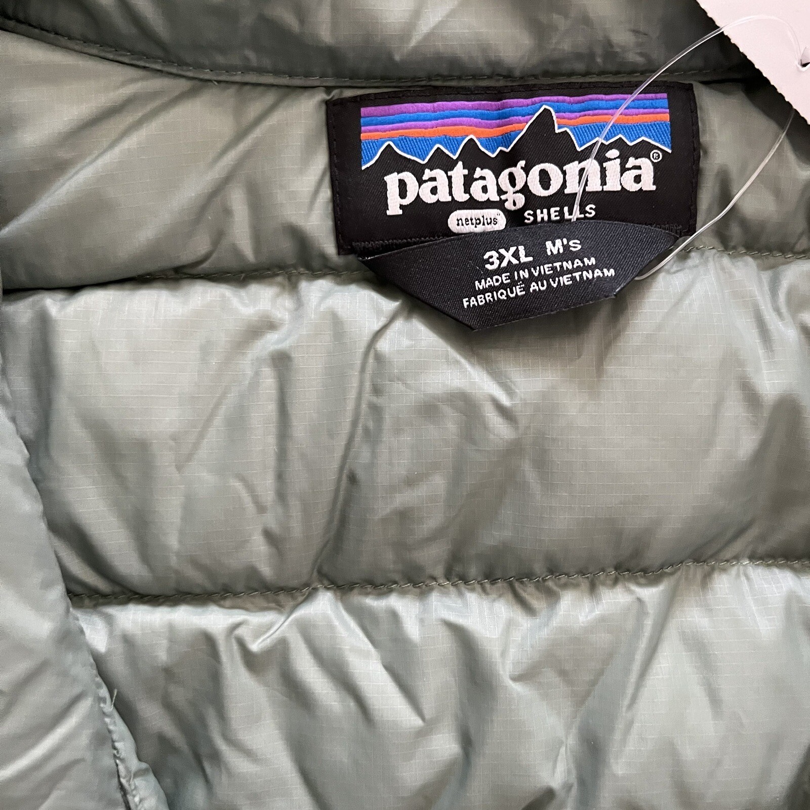 Patagonia Men's Size 3XL XXXL Down Sweater Vest Full Zip Sedge Green