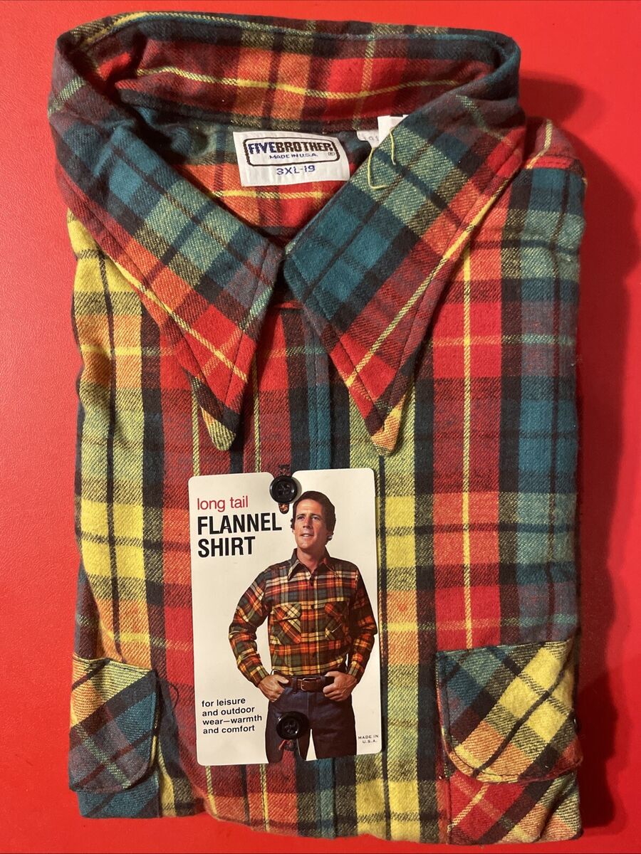 Vintage 60s 70s NOS NWT Five Brother USA Union Made Flannel Vintage 60s 70s NOS NWT Five Brother USA Union Made Flannel