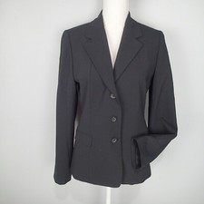 Elie Tahari Womens Blazer Size 10 Black Long Sleeve Wool bl Jacket Career