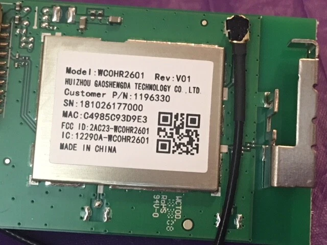 SHARP LC-58Q7330U WIFI MODULE WCOHR2601 - Image 3 of 4