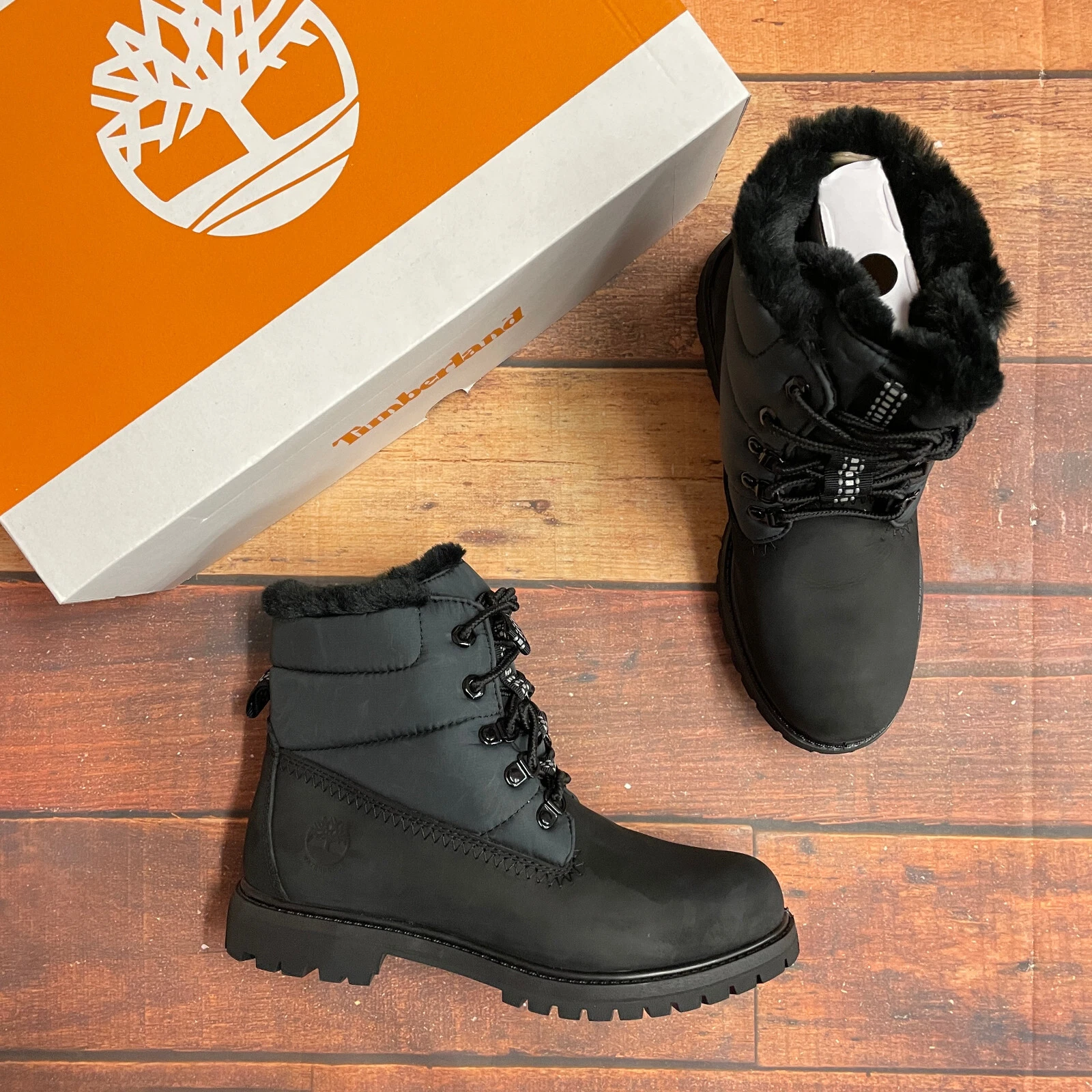 Stivali impermeabili Timberland da donna Premium Puffer 6 in nabuk nero foderati caldi