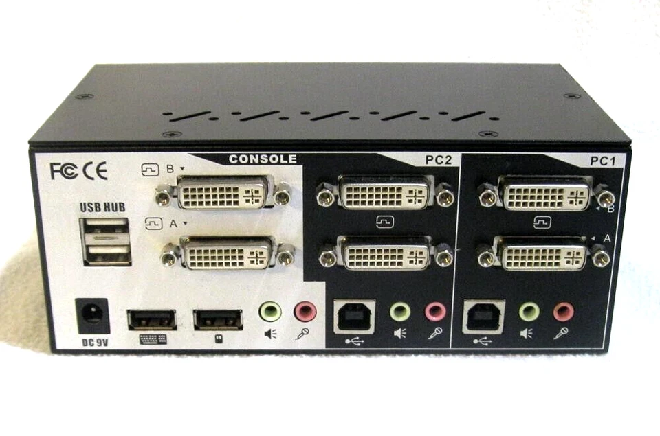 LinksKey LDV-DM222AUSK 2-Port USB KVM Switch Dual Monitor DVI  & Audio Support - Image 3 of 4