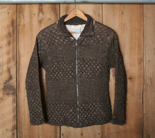 Ness Brown Quilt Ruffled Stretch Jacket Sz. M