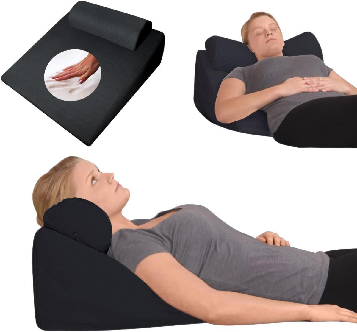 Gel Gelschaum REFLUX Keilkissen Kopfkissen zum Lesen weich Refluxkissen SCHWARZ