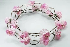 Pink Flower Hair Head Garland Crown Wreath -CR1023