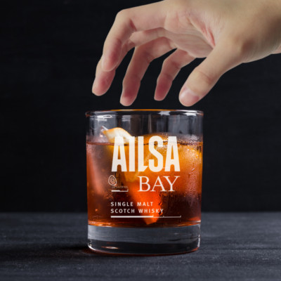 Custom Engraved Ailsa Bay Whiskey Glass   11 oz Standard Rocks Glass