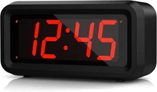 Alarm Clock, LED Digital Small Wall 11.5*8*6.6, Black Case-red Led 