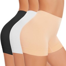 3 Pack Slip Shorts for Under Dresses, Anti Chafing Shorts Women Boyshort Shap...