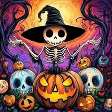 Halloween Diamond Art, Horror Diamond Art Kits for Adults,Skull 5D Full Drill 