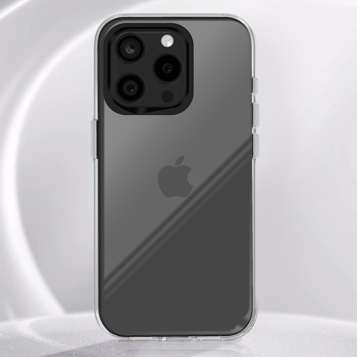 Coque iPhone 15 Pro transparente silicone rigide et verre de protection