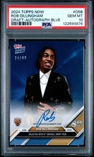 2024 TOPPS NOW DRAFT AUTO-BLUE #D5B ROB DILLINGHAM 24/49 PSA 10