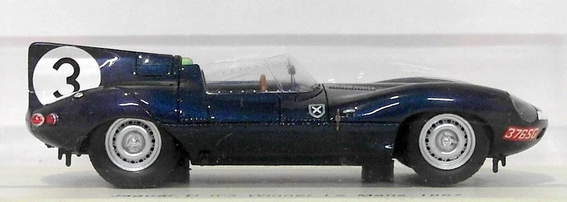 Spark Models 1/43 Scale 43LM57 - Jaguar D #3 Winner LM 1957 - Dk Metallic Blue - Image 2 of 2