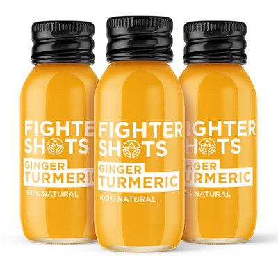 FIGHTER SHOTS Ginger Shots Award Winning 100% Natural Fresh & Fiery 12x60ml