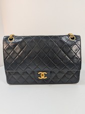 Chanel VERY Rare Vintage Classic Black Lambskin Double Flap Bag 1985