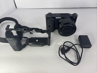Sony Alpha ZV-E10 24.2MP Mirrorless Camera w/ 16-50mm Lens Black Cage kit