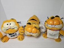 Garfield Plush 3 Piece Lot 70s 80s United feature Syndicate Inc. Dakin Inc.