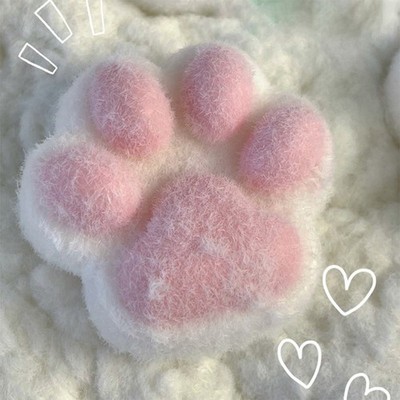 Handmade Flocking Cat's Paw Stress Relief Squishy Toy Mochi Slow Rebound N$g