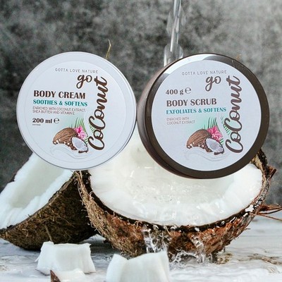 Gotta love nature Go Coconut Bodycream 200 ml &Bodyscrub 400 g