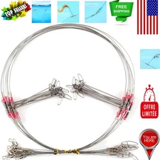 Professional Fishing Rig Set: 10 Stainless Steel Leaders, Perfect for Tackle