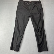 Roark Layover Traveler Pants Mens 38 Black Drawstring Travel Casual Nylon Blend