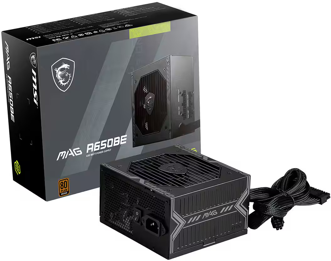 MSI - MAG A650BE 650W Non-Modular 80 Plus Bronze Power Supply