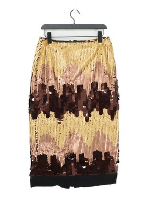 Karen Millen Damen Midirock UK 12 Multi 100 % Polyester gerade & Bleistift