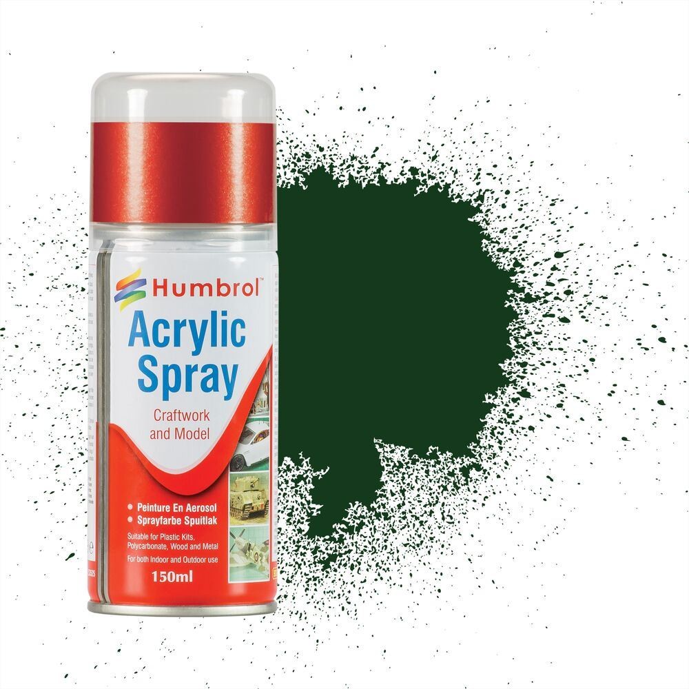 Humbrol Acrylic Paint no: 3 AD6003 Gloss Brunswick Green 150ml Spray Can - Image 3