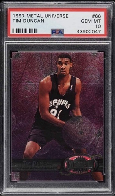 1997 Metal Universe Tim Duncan Rookie Card PSA 10 GEM MT San Antonio Spurs HOF