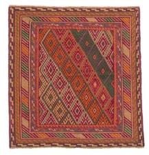 3'9" x 4'0" Traditional Vintage Hand Knotted Oriental Carpet Wool Area Rug