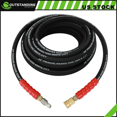 #ad Hot Water Pressure Washer Hose 3 8quot; x 50ft 6000psi 2 Braid R2 Black $62.69