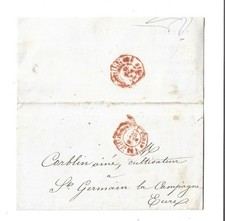 MARCOPHILIE 1866 LETTRE Cachet Rouge des Imprimés de Paris pour St Germain la C.