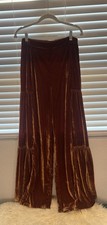 Free People Velvet Tiered Wide Leg Pants Size 6 NWT