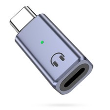 MoKo Lightning to USB-C Audio Adapter - Not for 1 Pack, Gray