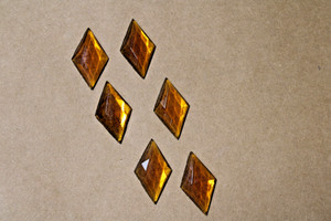 1 lb Bag VTG Faceted Amber Diamond-shaped Stones, NOS West Germany Jewels