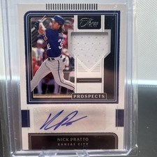 2022 Panini Three and Two Prospect Jersey Auto /49 Nick Pratto #PJA-NP Kansas RC