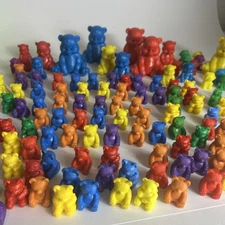 Lakeshore Counting Bears, Vintage Counting Bears, Cats, Turtles, Dogs; 126 Total