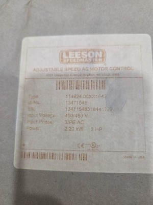 Leeson Speedmaster ADJ Speed AC Motor Control 174624.00  3 Ph 3 Hp