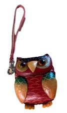 Owl Leather Zipper Coin Purse