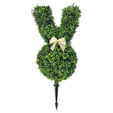 Easter Artificial Bunny Topiary Tree Waterproof Animal Statue Topiary Reusable f