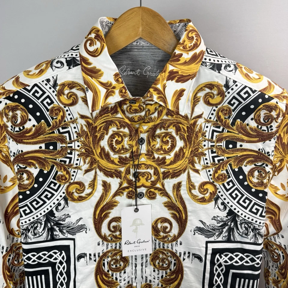 Robert Graham Embroidered Paisley Floral Button-Up Shirt Mens Large Exclusive LS - Image 3 of 4