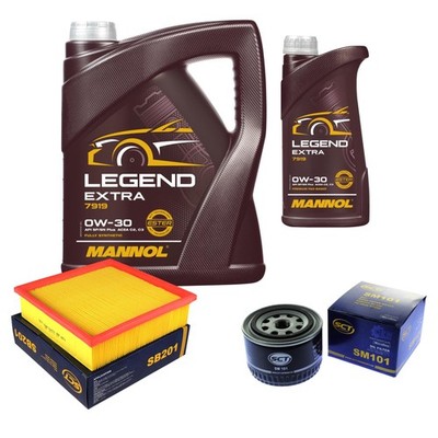 SCT Inspektionspaket 6 L MANNOL Legend Extra 0W-30 für Lada Granta 2190 1.6