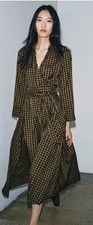 Zara Caramel Check Shirt Dress New With Tag 8789/078/732 size S