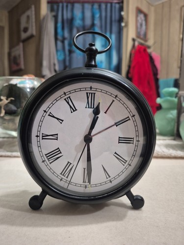 Reloj de Bolsillo Pottery Barn Soporte Redondo Analógico Escritorio Mesa Negro - Imagen 1 de 12
