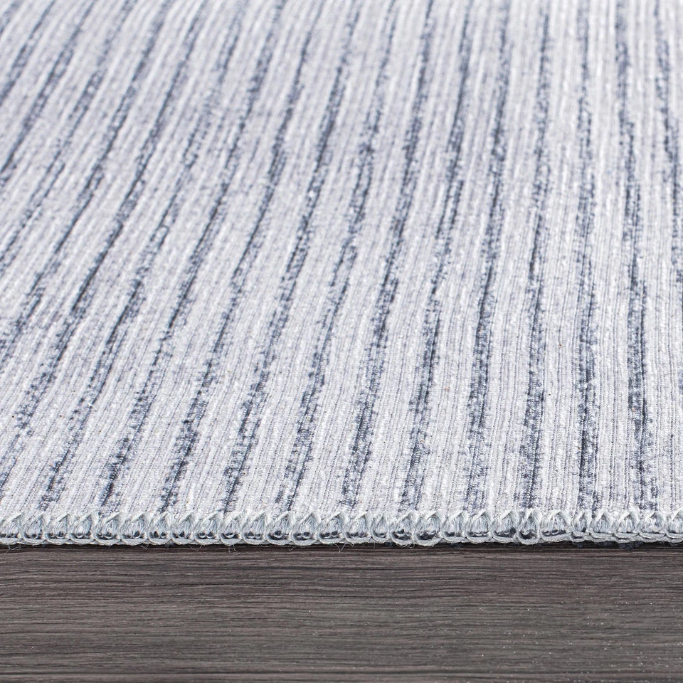 Alfombra Rugshop Alfombra Contemporánea A Rayas Envejecidas Lavables a Máquina Gris 10x14 Foto 3 de 4